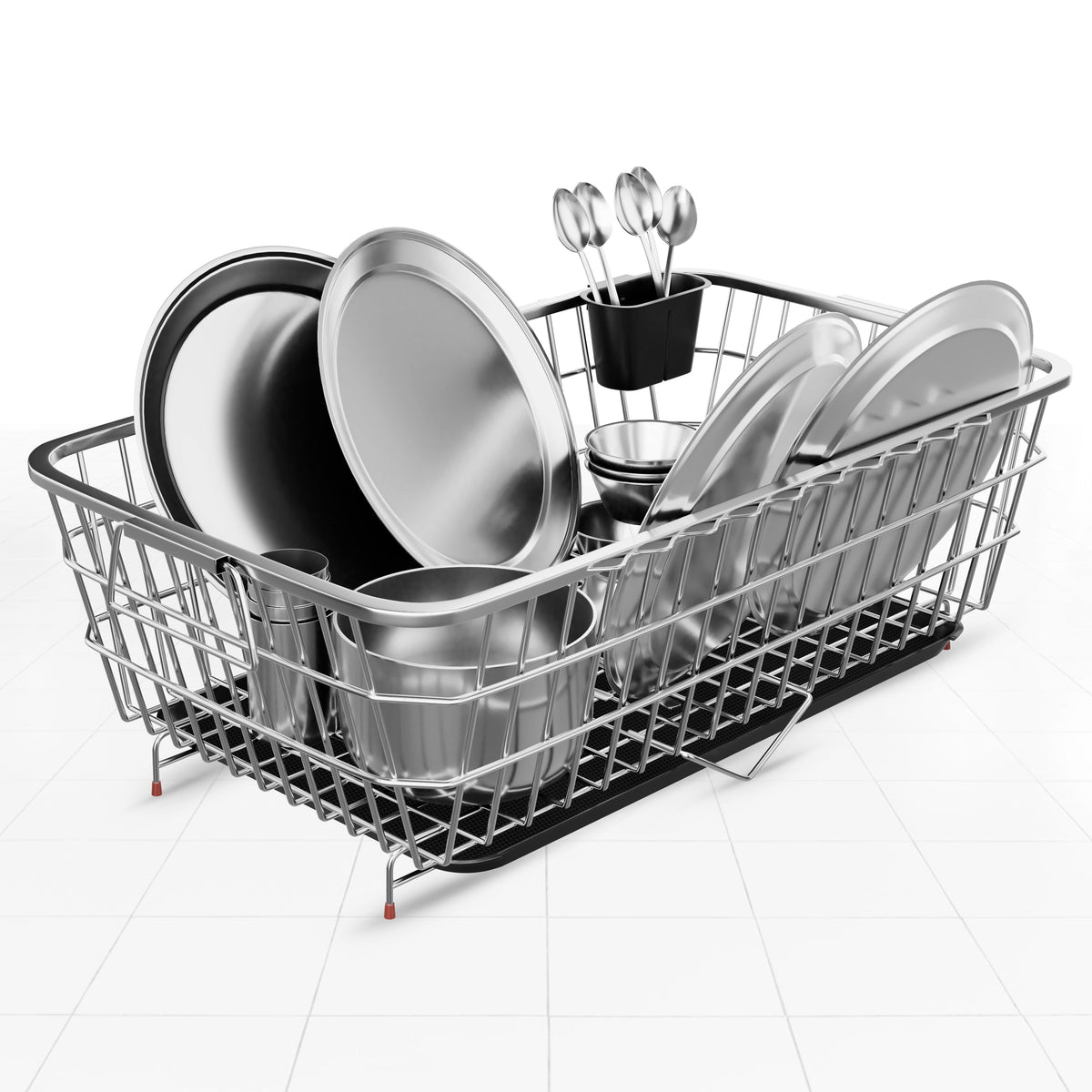 Stainless Steel Dish Drying Rack with Drip Tray