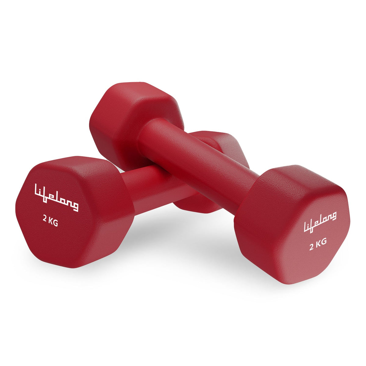 2kg Neoprene Dumbbell Pair, Red