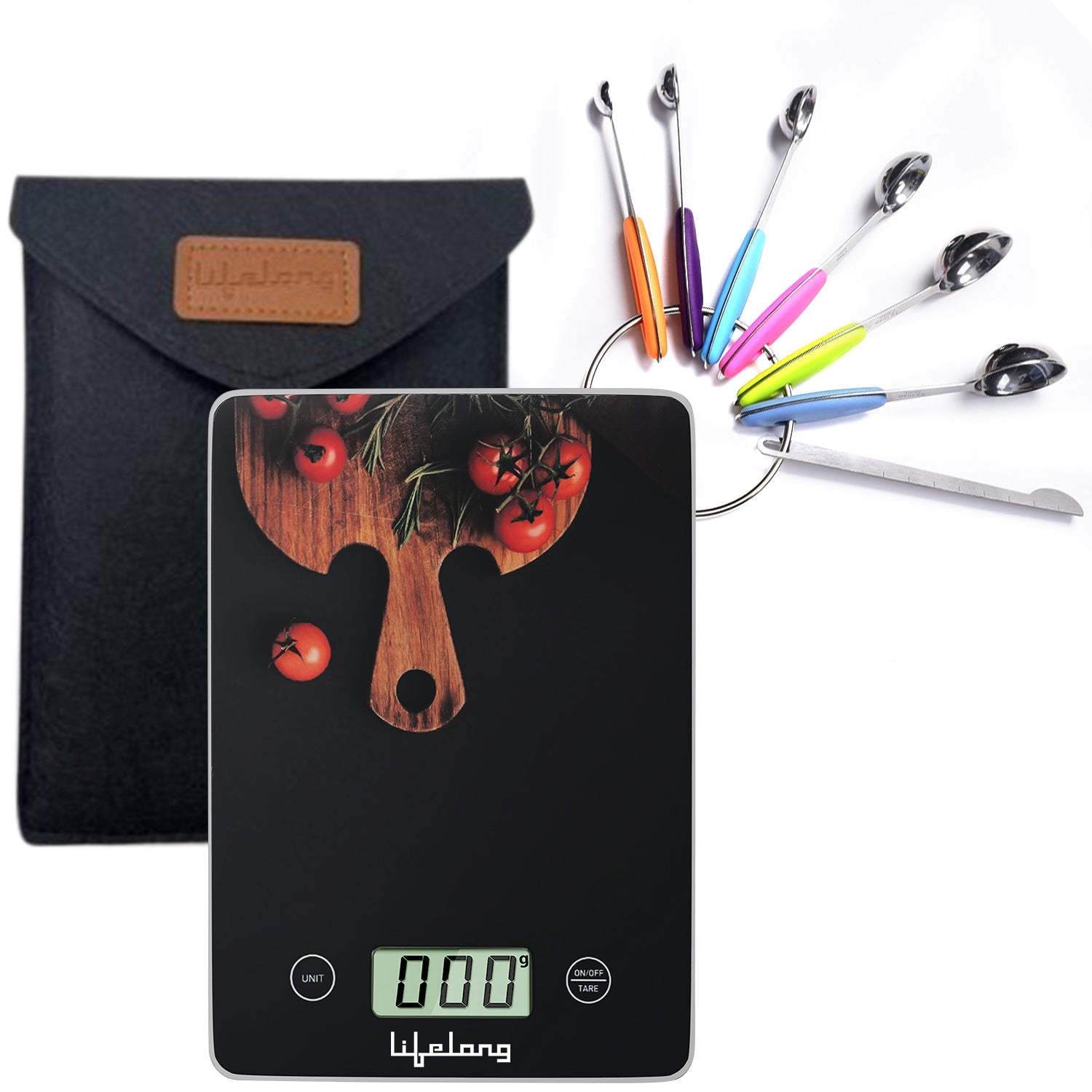 Lifelong Kitchen Weighing Scale with Measuring Spoon LLKWS09