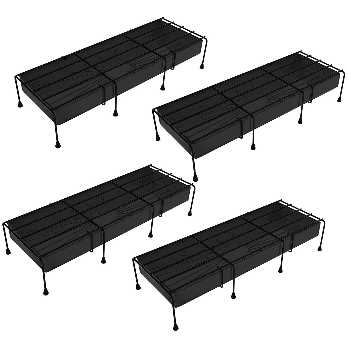24 Inch Metal Plant Stand with Detachable Tray, Set of 4