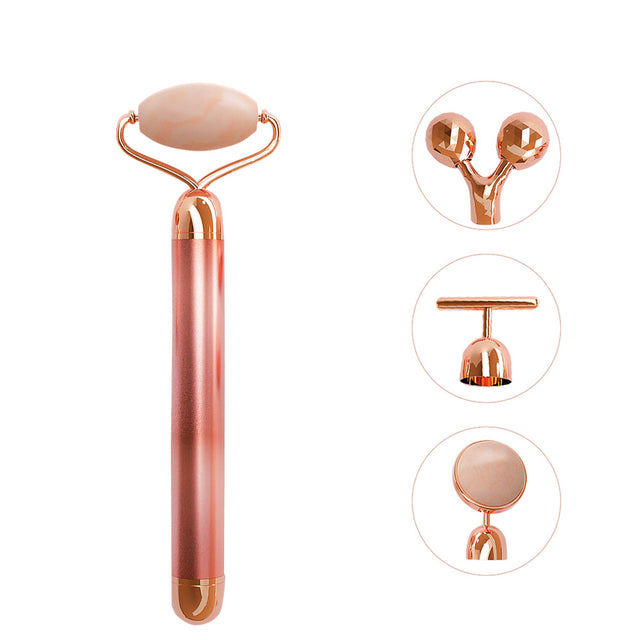 Electric Jade Roller with Ball Roller, T-Shape Roller & Y-Shape Roller