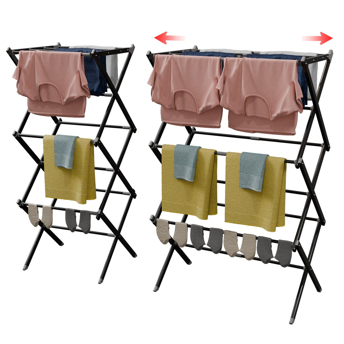Foldable Expandable Cloth Drying Rack