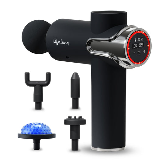 Lifelong LLGM189 Gun massager | 3 massage Modes | Additional cold compress head