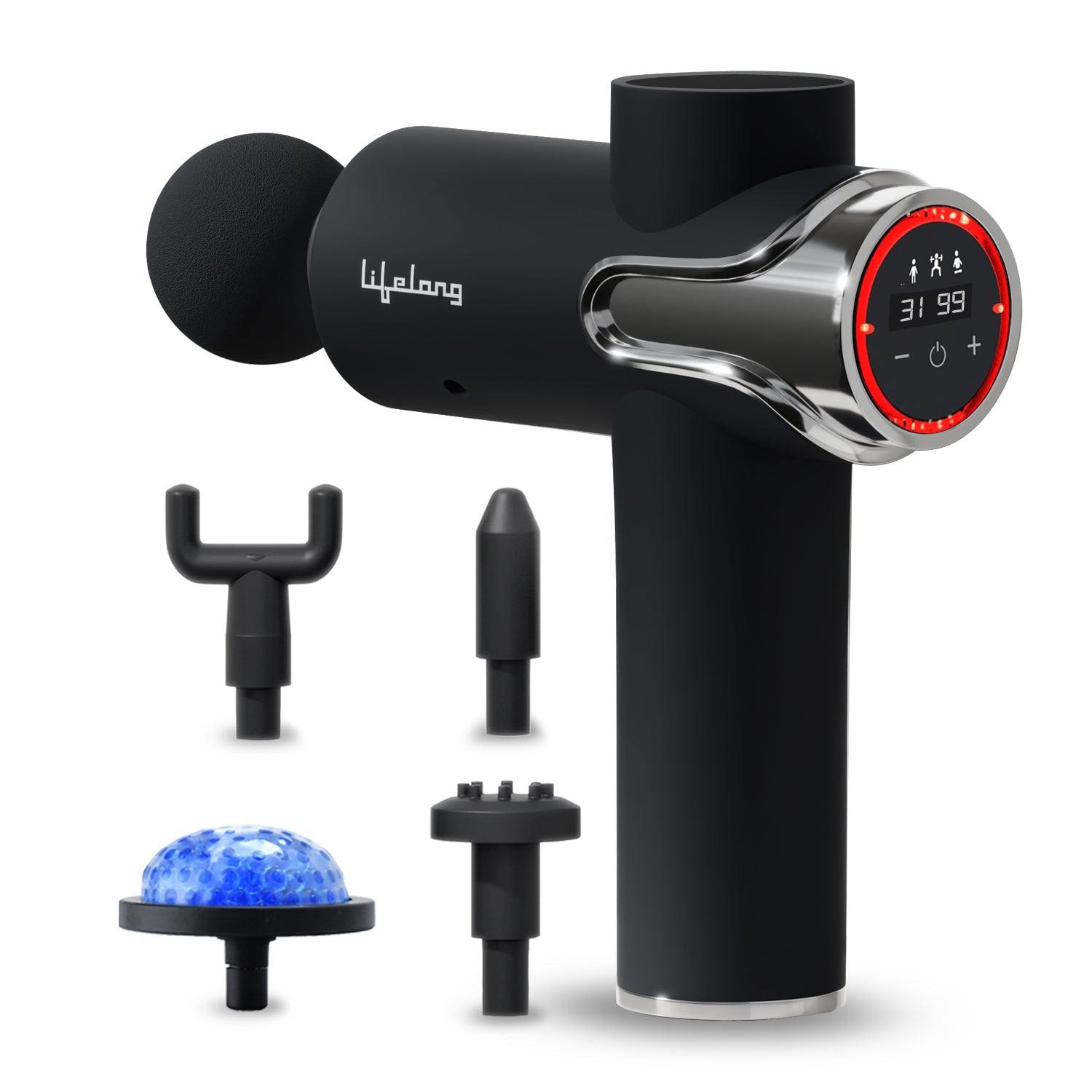 Lifelong LLGM189 Gun massager |3 massage Modes| Additional cold compress head