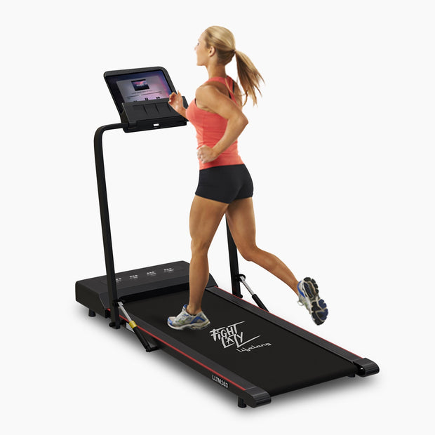 Lifelong Treadmill LLTM163 Fit Pro 2HP Peak DC Motorized|Under Desk Treadmill|Easy foldable|Walking Pad|Black