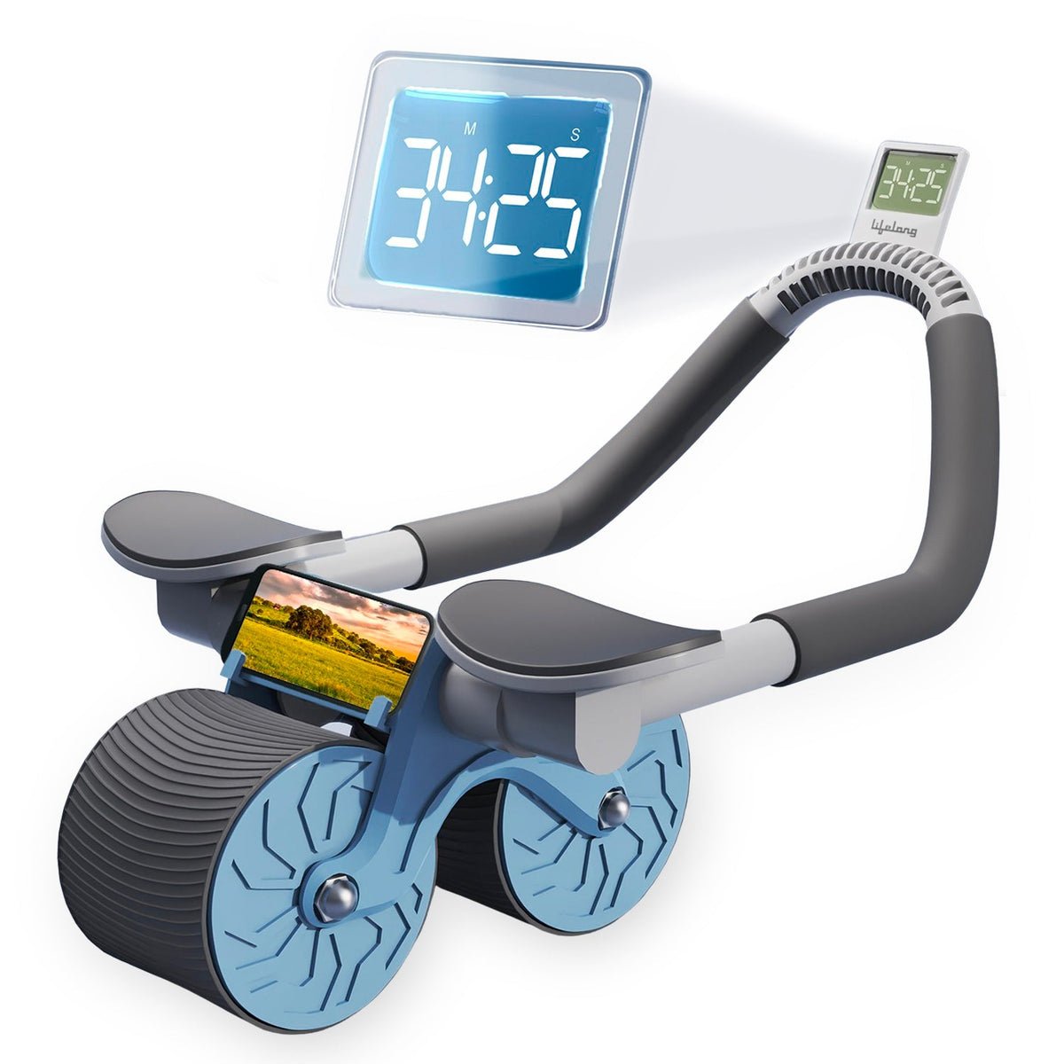 Automatic Rebound Ab Roller with Elbow Support & Knee Pad
