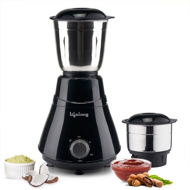 Lifelong LLMG200B 500W Mixer Grinder With 2 Jars (0.4 L & 0.8L)