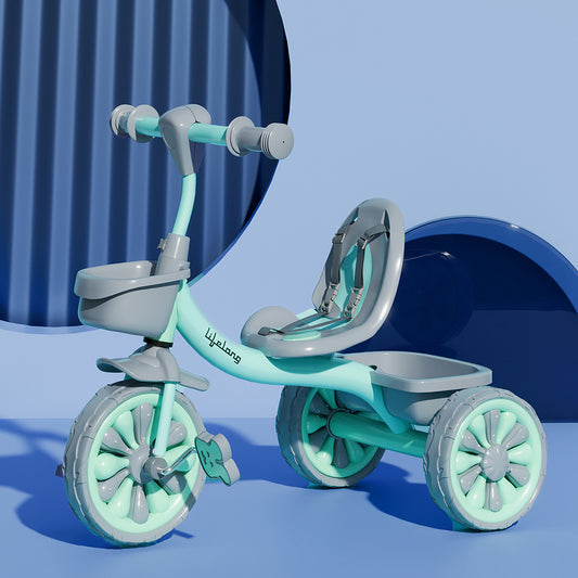 Lifelong Kids Tricycle for 2â€“5 Years | 3 EVA Wheels, Bell & Toy Basket | 30kg Capacity (Green)