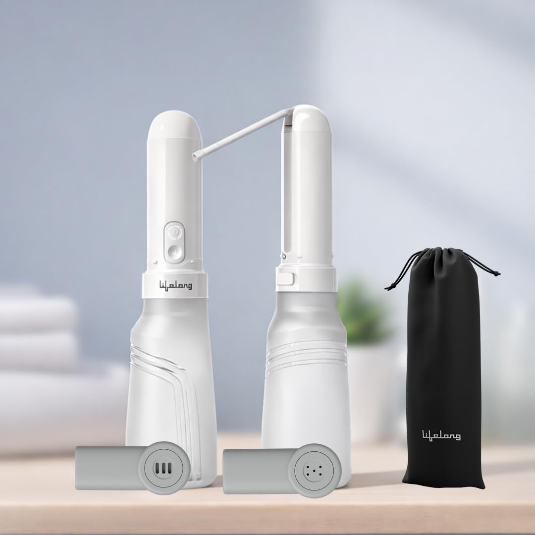 Lifelong Portable 400 ml Bidet Jet Spray for Toilet | 800 mAh Rechargeable Battery | 3 Pressure Modes for Travel | Type-C Charging | IPX6 Waterproof,180° Nozzle | Compact & Hygienic Spray