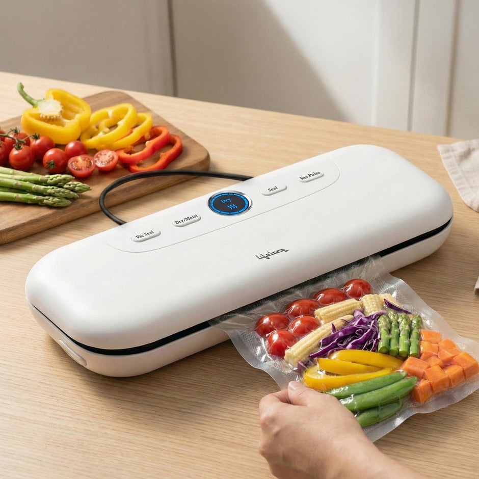 Lifelong Vacuum Sealer Machine for Dry & Wet Food Packing | Automatic Seal with Compact Design & Digital Display | Food Sealer with Vacuum Bags, One-Touch Operation & Airtight Storage Preservation
