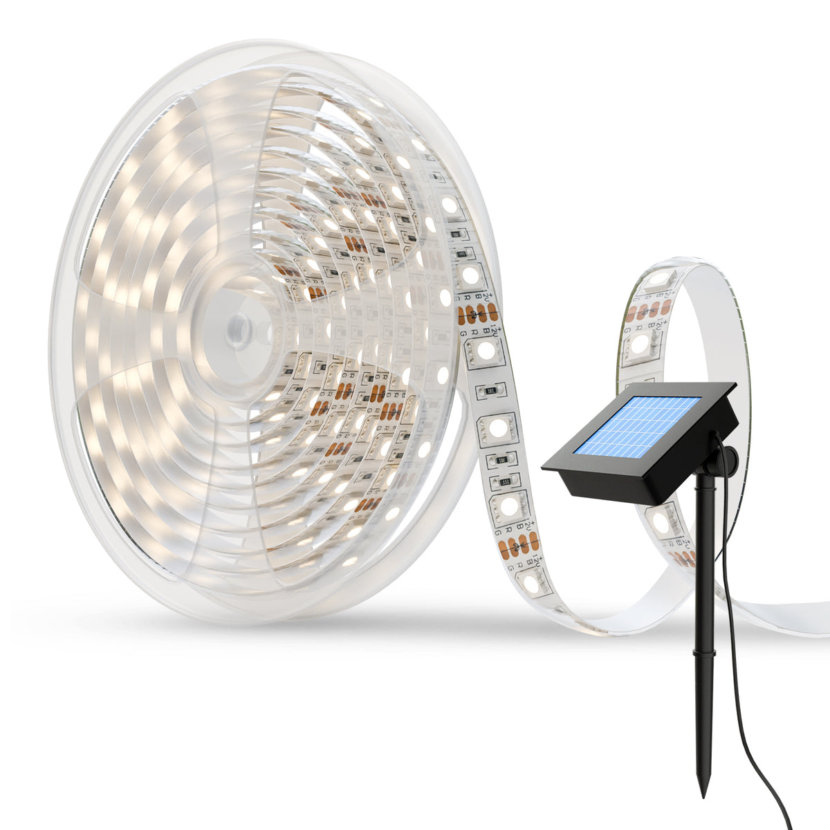 Solar Warm White Outdoor Strip Light with Remote Control