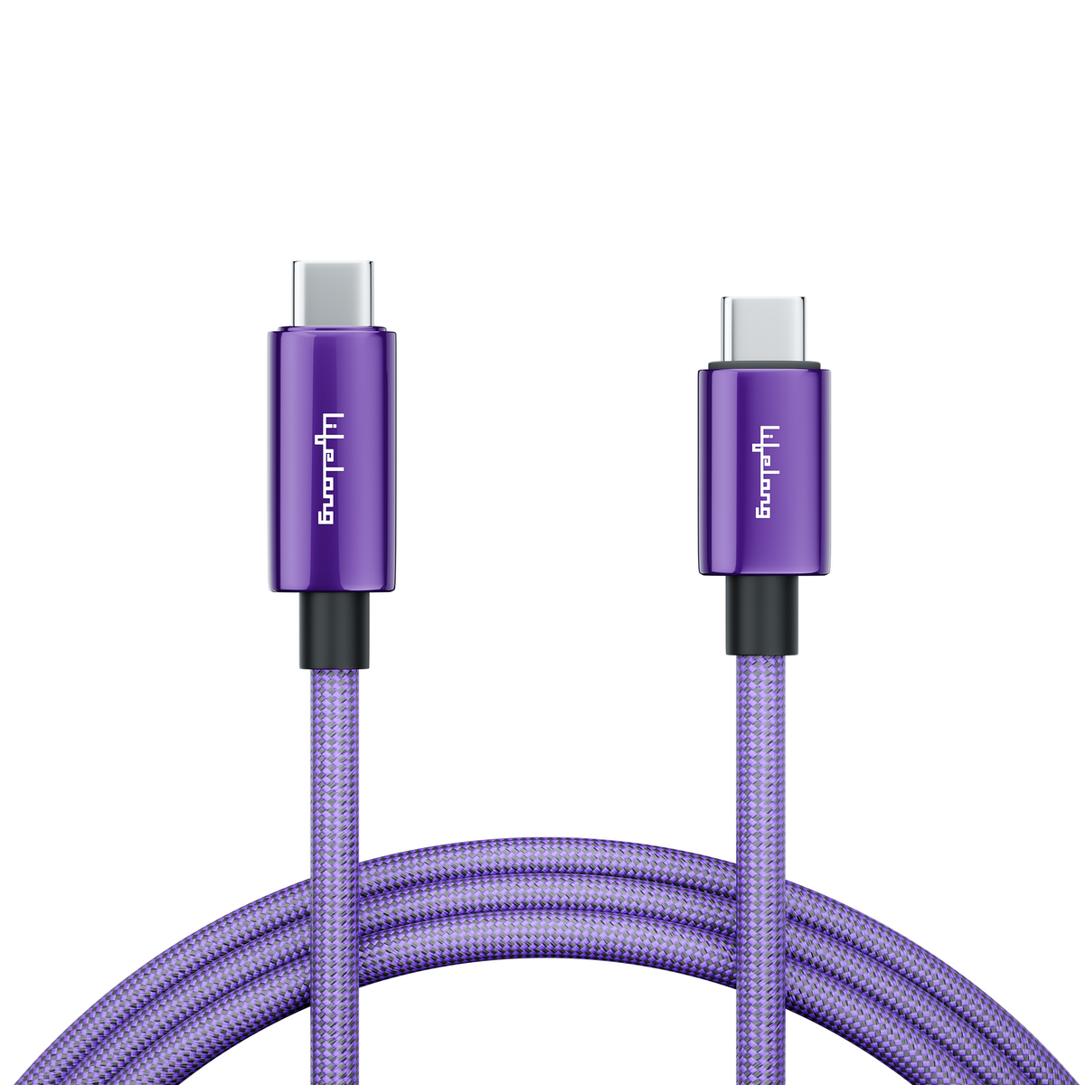 Lifelong Electronics 100W PD USB Type C to Type C Fast Charging Cable with Digital Power Indicator | High Speed Data Cable | Braided, Tangle Free | iPhone 16/15/14, Android, Laptop, Tablet etc | 1.25M