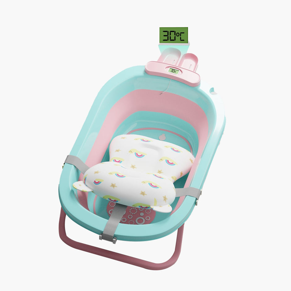 Lifelong Cuppy Collapsable Baby Bath tub, portable, easy to store(Pink Green)