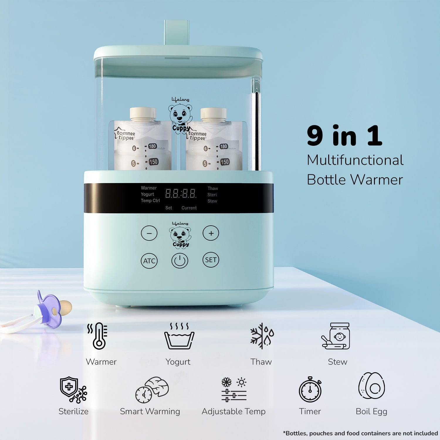 LifeLong Cuppy , Bottle Warmer cum sterlizer. Touch button screen 4 Bottle