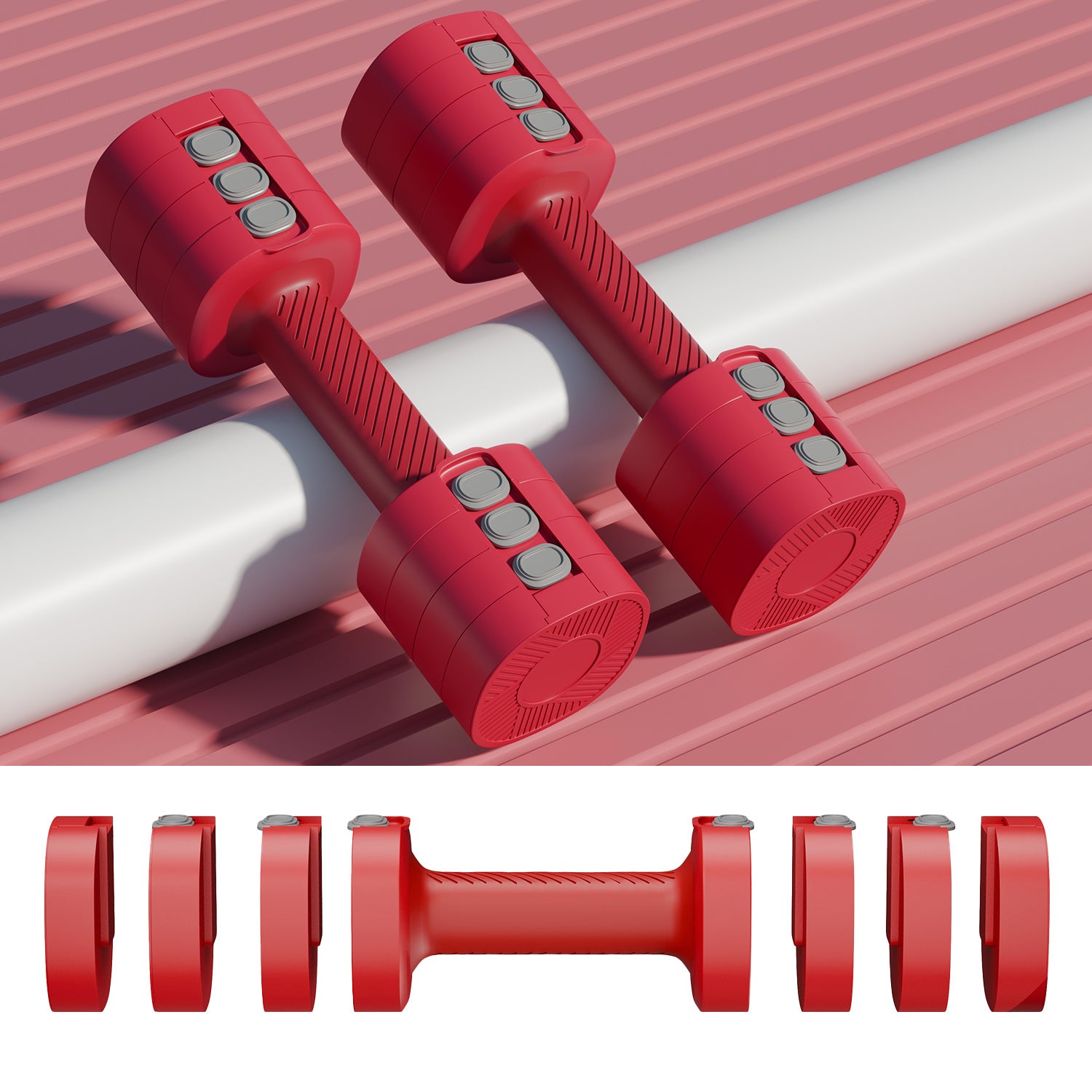 Adjustable Dumbbells Set for Home Gym | 2.5kg Quick Change Weights with Anti-Slip Stainless Steel Handles