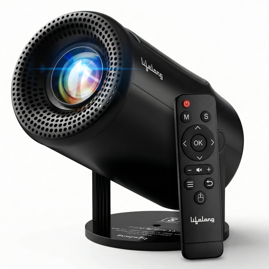 Lifelong Electronics Built-in Live TV Smart Projector | With 125+ Channels (No Subscription Required) | Android, 1080P & 4K Ultra HD Support, 720P Native | For Room & Outdoors | All OTT Apps | WiFi/BT