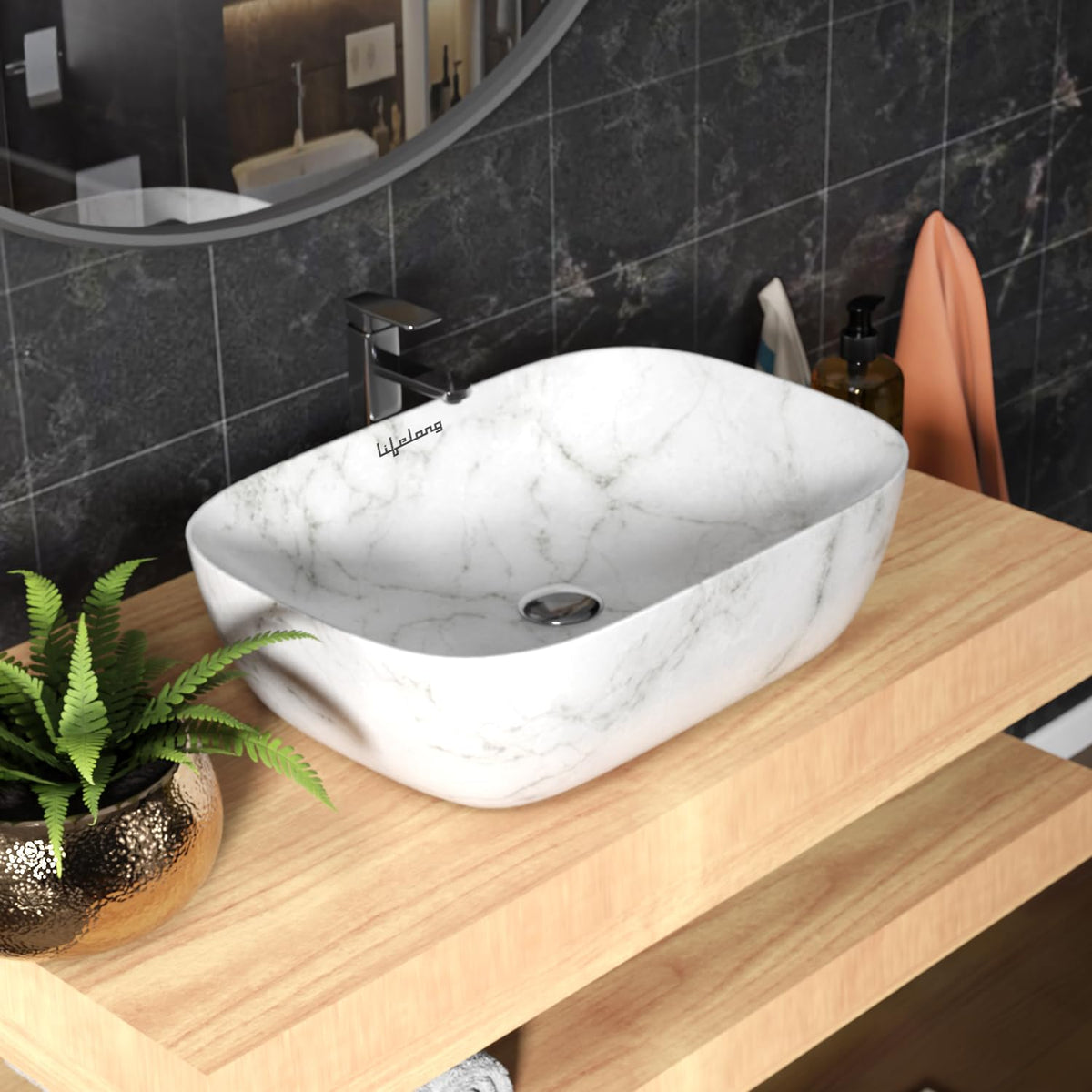 Round Countertop Vessel Sink Washbasin