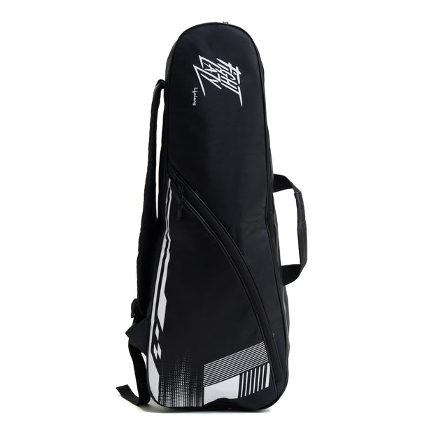 Lifelong Badminton Kitbag | Two Compartments | Soft Padded Straps | Durable Polyester | Front Zipper Pocket - Black White