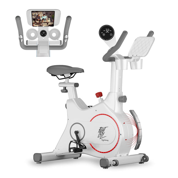 Lifelong LLESB59 Fit Pro Spin Fitness Bike with 8Kg Flywheel, Adjustable Resistance|Heart Rate Sensor for Fitness at Home