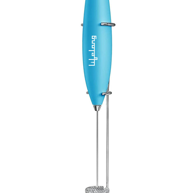 Lifelong Milk Frother for Coffee - Handheld Battery-Operated Electric Drink Mixer| with Stand |Blue