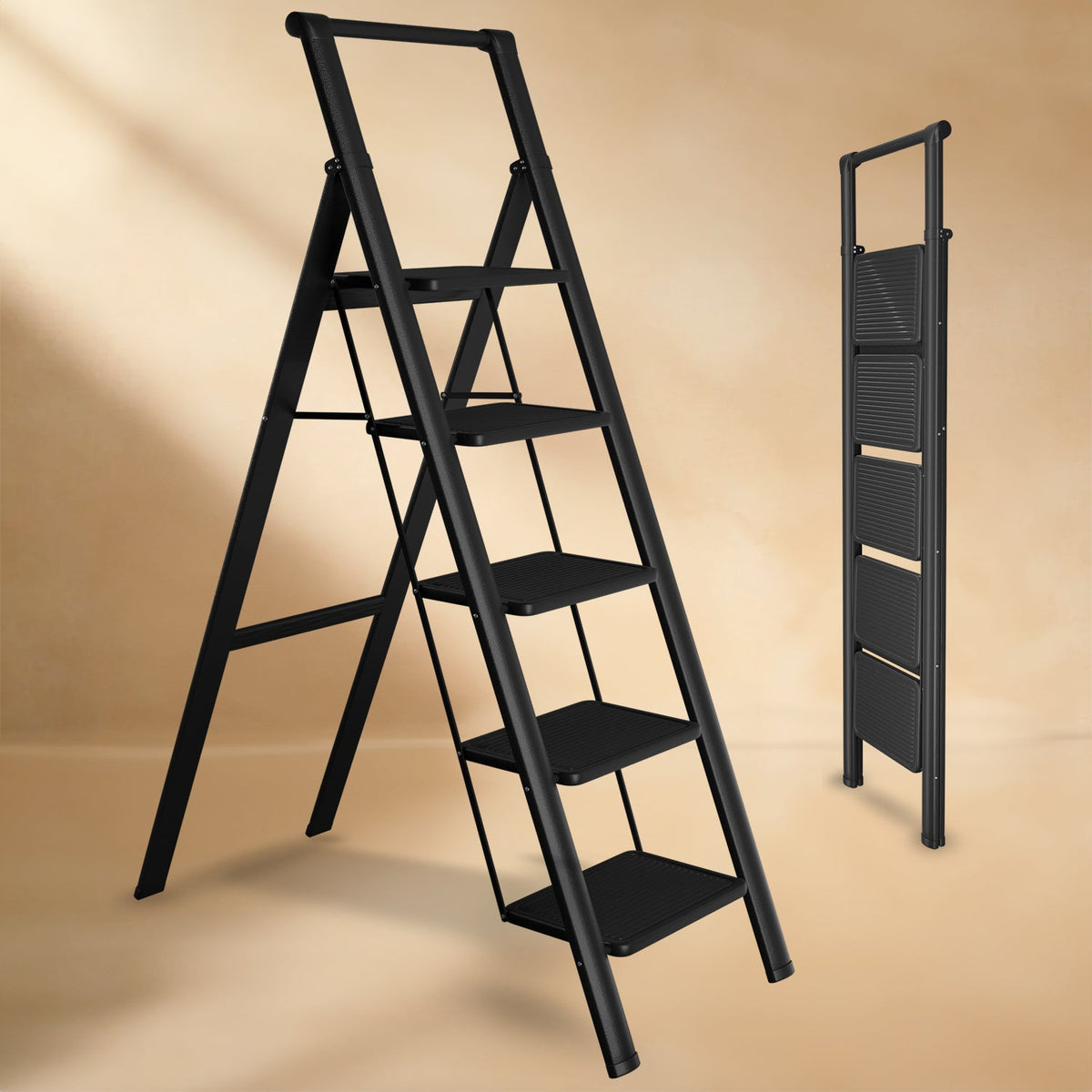 5-Step Steel Step Ladder with Handle