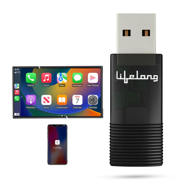 Wireless CarPlay Adapter | Compatible with iPhone/iOS | Stick Cast - Supports Bluetooth & Wi-Fi (LLECA10)