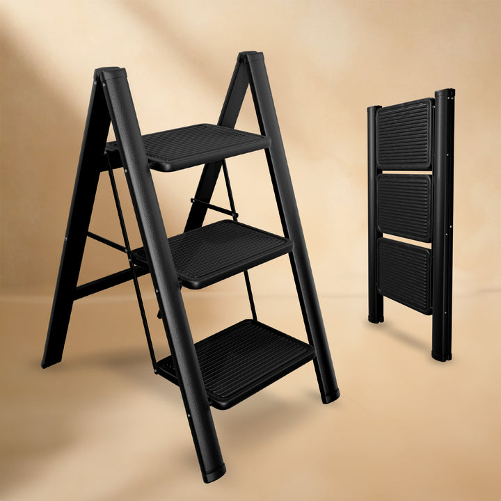 Lifelong 3-Step Steel Ladder – Foldable & Portable Multipurpose Stool with 150Kg Capacity for Home, Kitchen