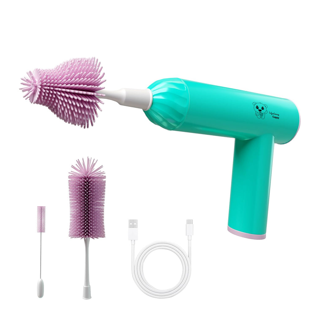 Cuppy Electric Bottle Cleaner Brush with 3 Attachments