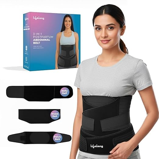 Lifelong Abdominal Belt | Post Pregnancy & Maternity Belt for New Moms | Postpartum Support, Waist & Tummy Recovery, C-Section Adjustable Comfort Belt | Belt for Waist, Pelvis & Tummy Support