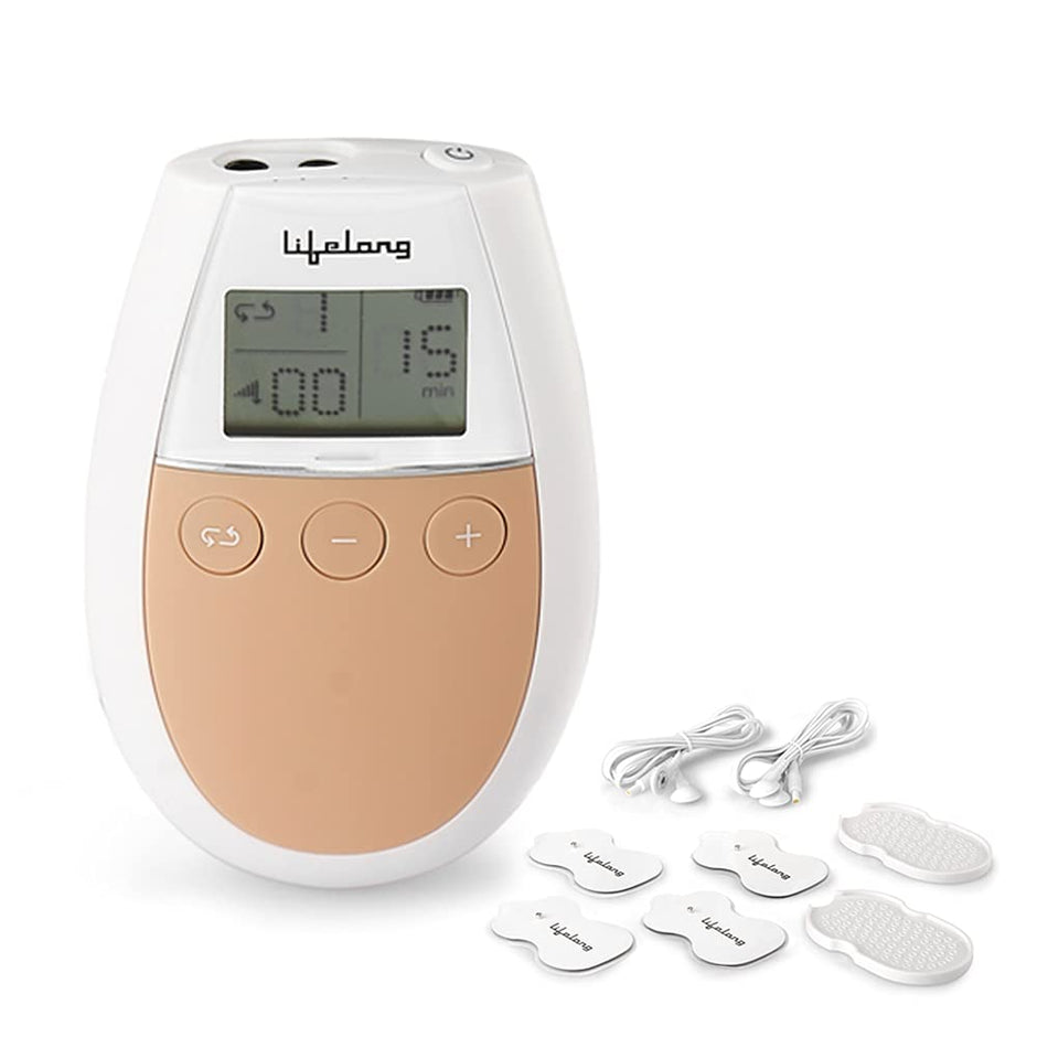 Lifelong Electric Nerve Stimulation Pulse Tens Massager Digital Massage Machine for Body, 4 Gel Pads, 5 Massage Modes and 16 Intensity Levels Massager for Physiotherapy and Pain Relief