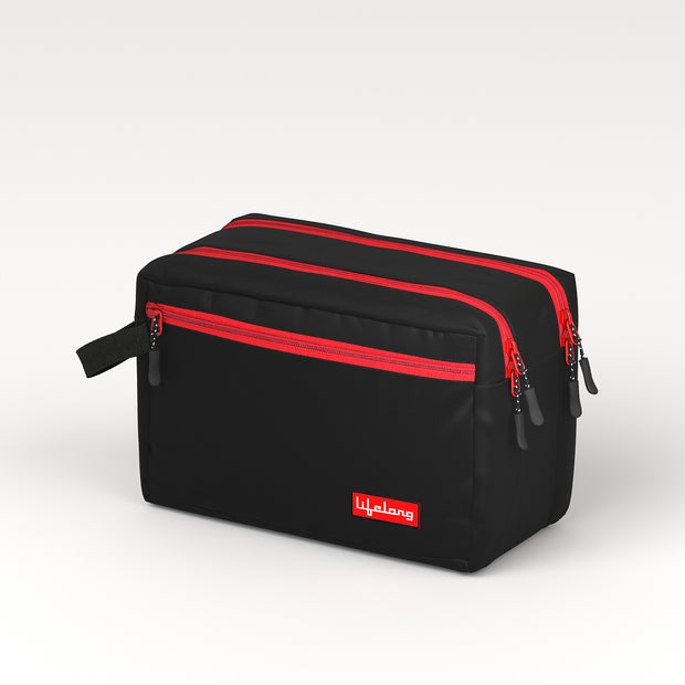 Lifelong Toiletry Bag for Men & Women Makeup Pouch, Wash BagÃ‚ 26cm(Red/Black)