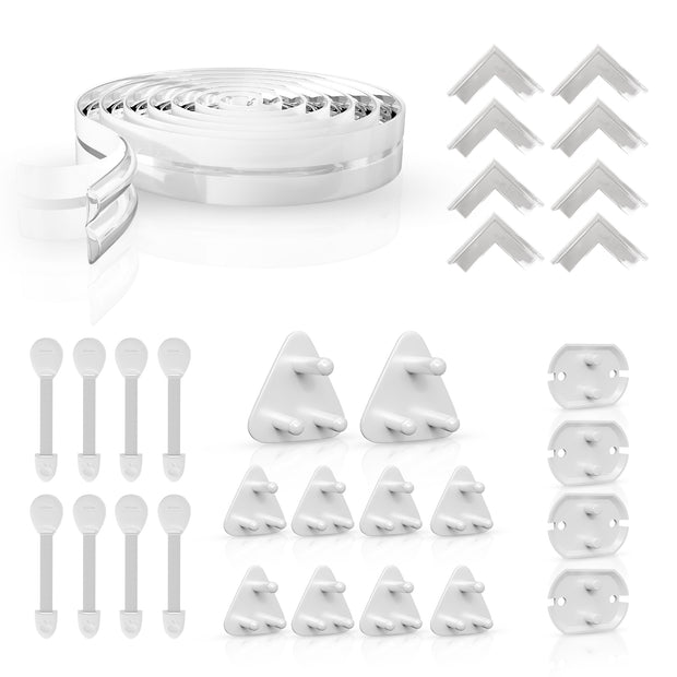 Lifelong Cuppy 30-Piece Baby Safety Proofing Kit – Drawer & Cupboard Locks, Fridge Locks, Socket Guards, Edge & Corner Guards, Switchboard Covers for Child Safety