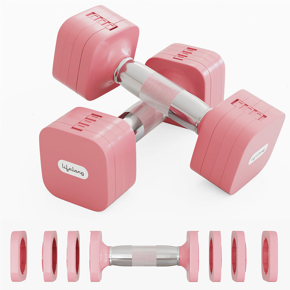 Lifelong Adjustable Dumbbells Set 2-5kg for Home Gym (Pink