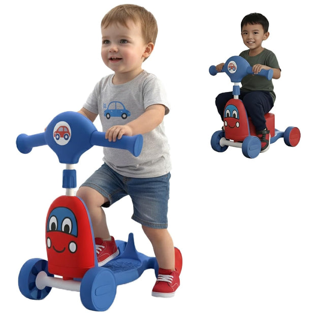 Cuppy Scootzy 3-in-1 Ride On Toy for Kids | Baby Scooter, Walker & Push Ride Car