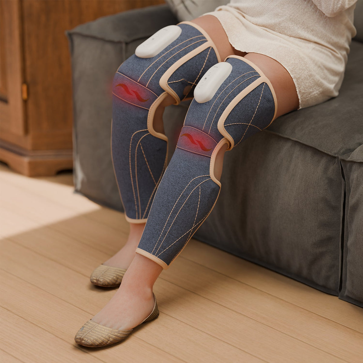 Wireless Air Compression Leg Massager with Heat