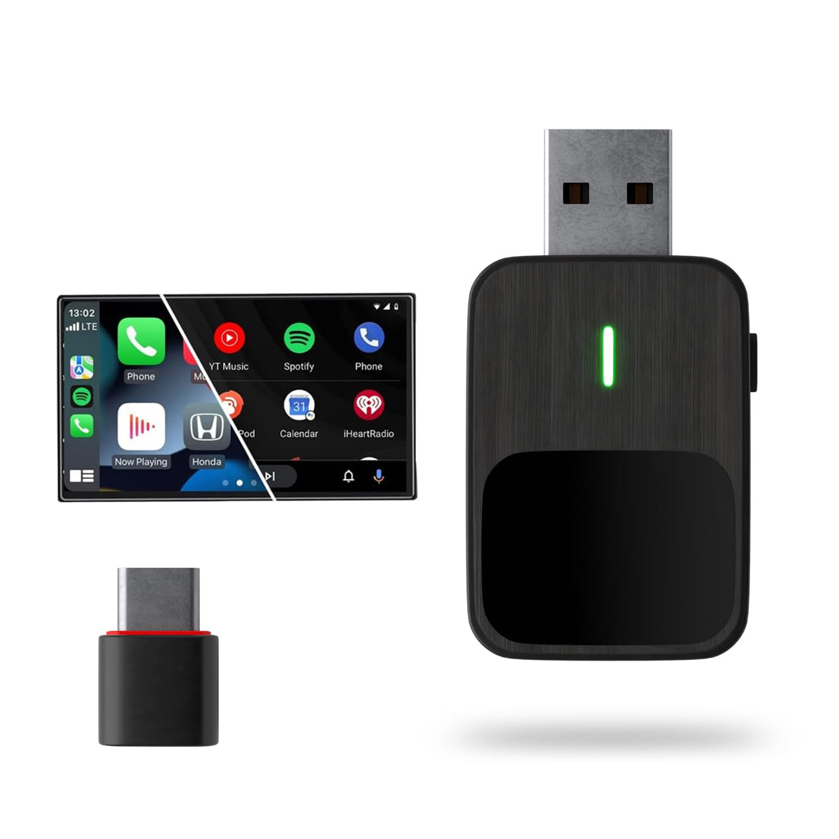 Lifelong 2-in-1 Wireless CarPlay & Android Auto Adapter | Dual Phone Connection, Plug & Play USB Type-A to C, iOS & Android Compatibility, Support OEM Controls |Stick Cast - Bluetooth 5.4 & WiFi 6