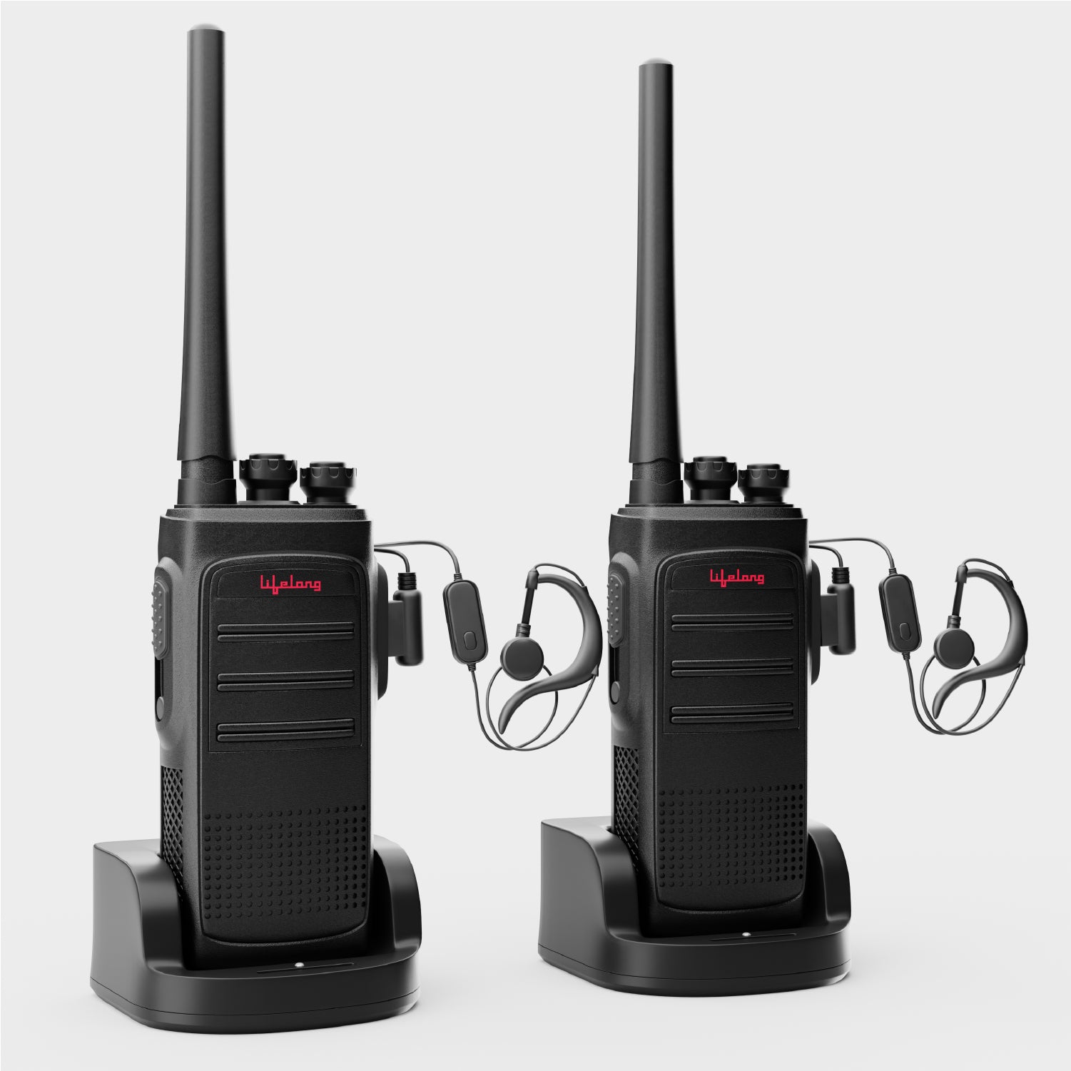 Lifelong Rechargeable Walkie Talkie for Adults & Kids | 2-in-1 Microphone & Earphone | Adapter as well as Type-C Charging | 3 km | 16 Channels | For Events, Security, Camping, Hiking & Fun (Set of 2)