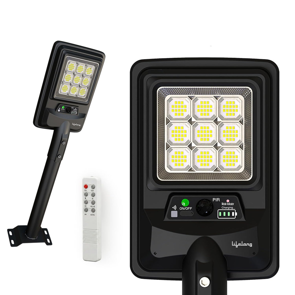Lifelong 100 W Solar Light for Outdoor Garden | 6000 mAh Waterproof Wall Light with Remote | Street Light with 1200 Lumens | Motion Sensor | Energy Saving for Home| Ideal for Gate, Yard & Pillar