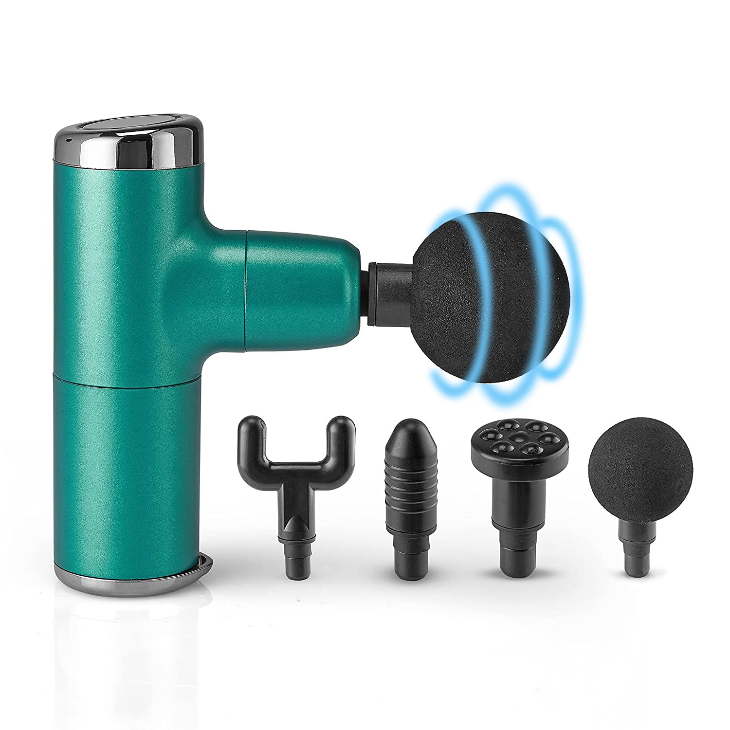 Lifelong Wireless Powerful Gun Massager with 4 Heads|Deep Tissue Percussion Muscle Massager for Pain Relief & Recovery|Portable Handheld Electric Fascial Gun Massager