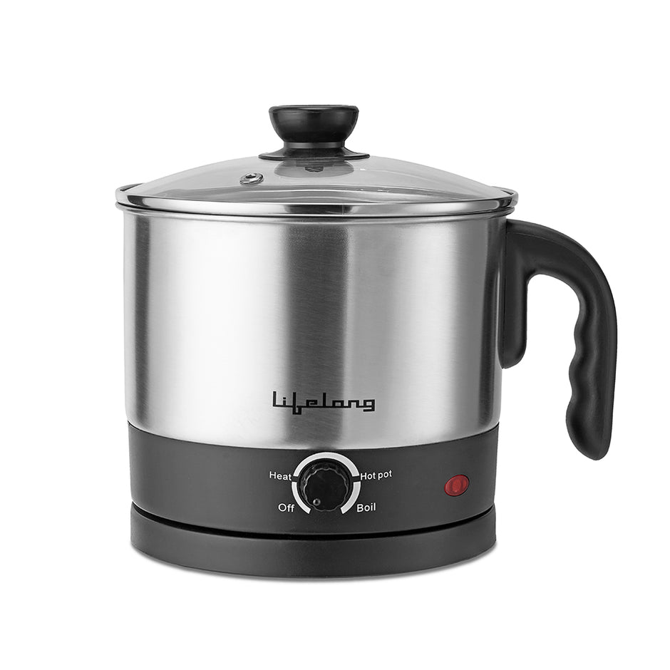 Multifunction Cooker/Kettle 1.5 litres (Best for Boiling Milk, Eggs, Soup and Maggi/Noodles), Silver, 1.5 liters (LLMC01), Stainless Steel, 600 Watt