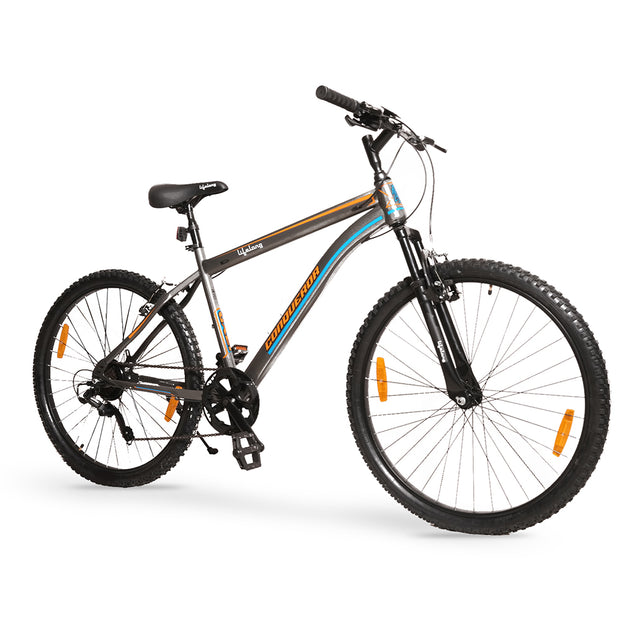 Cycle for Adults - MTB 27.5T Gear Cycle, 7 Speed Mountain Bike with V- Brakes - Lightweight, Bicycle for Men and Women Rider Height 5'5" Above, Ages 14+ (Black)