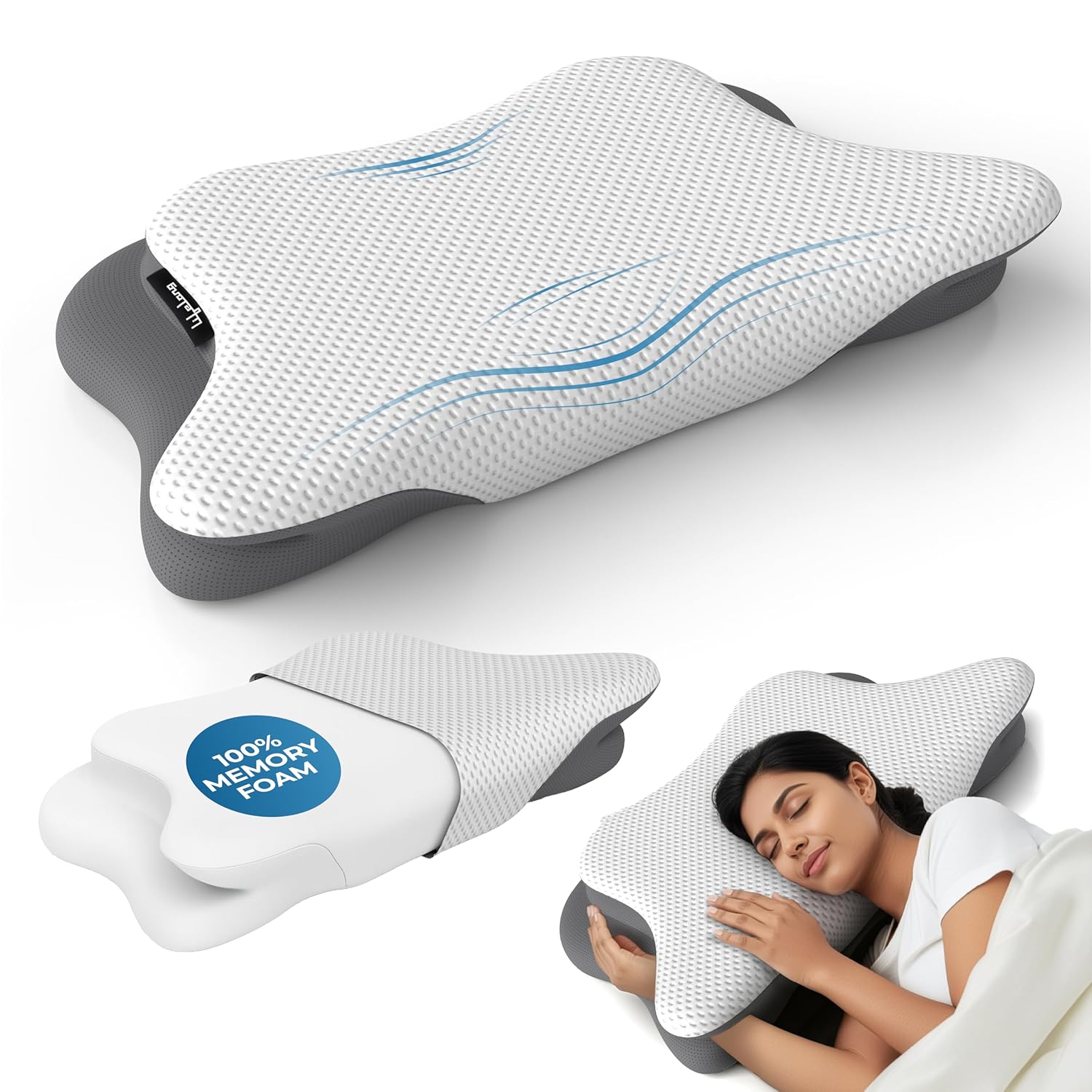 Lifelong Cervical Butterfly Pillow for Neck & Shoulder Pain Relief