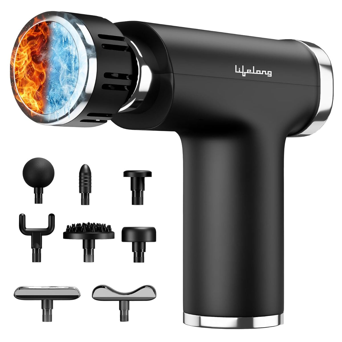 Percussion Massage Gun with Hot/Cold Alloy Head