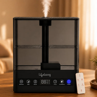 Lifelong Cool Mist Ultrasonic Humidifier for Room Moisture 5L |Top Fill Room Freshener Diffuser for Home, Office, Bedroom, Living Room | 35dB, 360° Nozzle, Adjustable Mist, Auto Shut Off, 8Hr Runtime