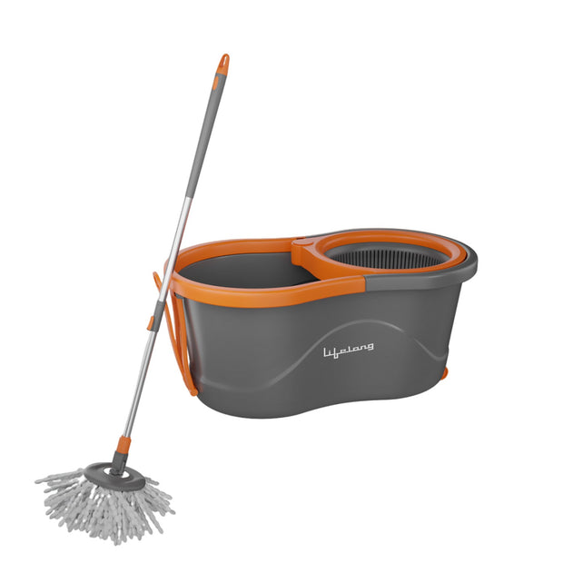 Lifelong Plastic Spin Floor Mop Set With Bucket With 360 Degree Spinner