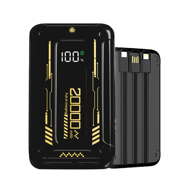 Lifelong Electronics 20000mAh Fast Charging Power Bank with Inbuilt Type C & Lightning Cable| Digital Display | Type C & Lighting Input Port | 5-Input/Output | QC 3.0 Powerbank | 22.5W PD (Black)