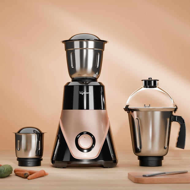 Lifelong Mixer Grinder for Kitchen | 3 Jars 750 Watt Mixie with Chutney Jar, Liquidizing Jar & Wet Grinder |Blender for Juices, Smoothies & Purees with Stainless Steel Blades, 3-Speed & Pulse Function