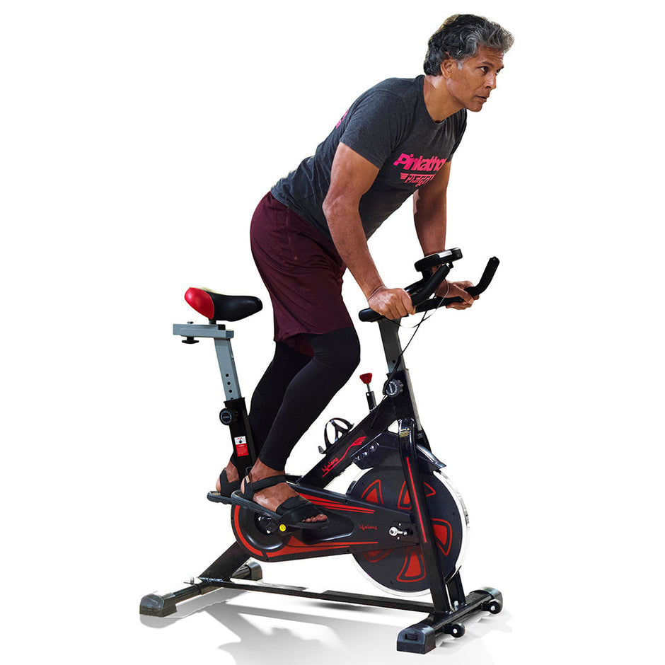 Fit Pro Spin Fitness Bike with 10Kg Flywheel, Adjustable Resistance, LCD Monitor and Heart Rate Sensor