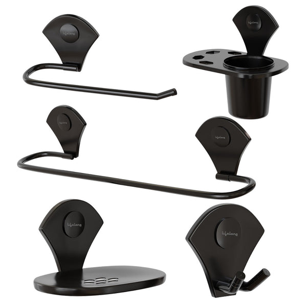 Black Finish Stainless Steel Bathroom Accessories Set