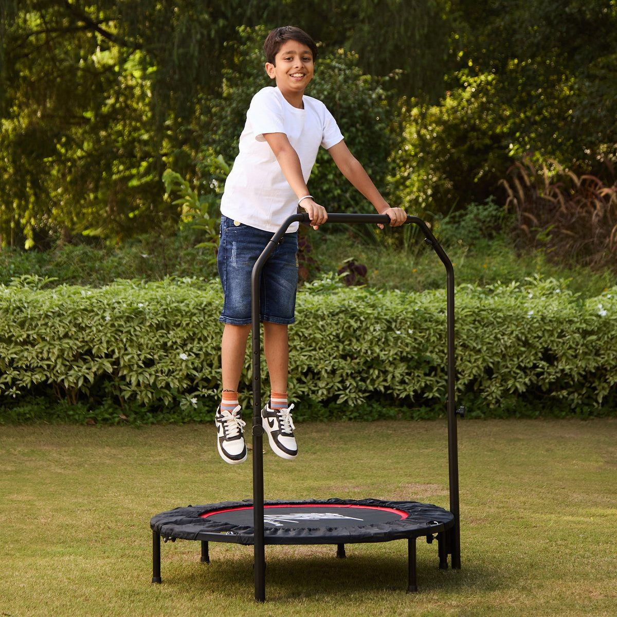 36-Inch Foldable Kids Fitness Trampoline with Adjustable Handle